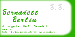 bernadett berlin business card